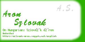 aron szlovak business card